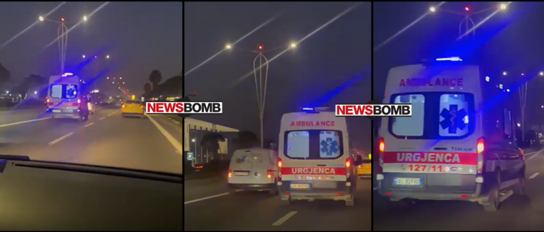 NDODH në autostradën Durrës-Tiranë, ambulanca me sirenat ndezur, qytetari me makinë s’i hap rrugën