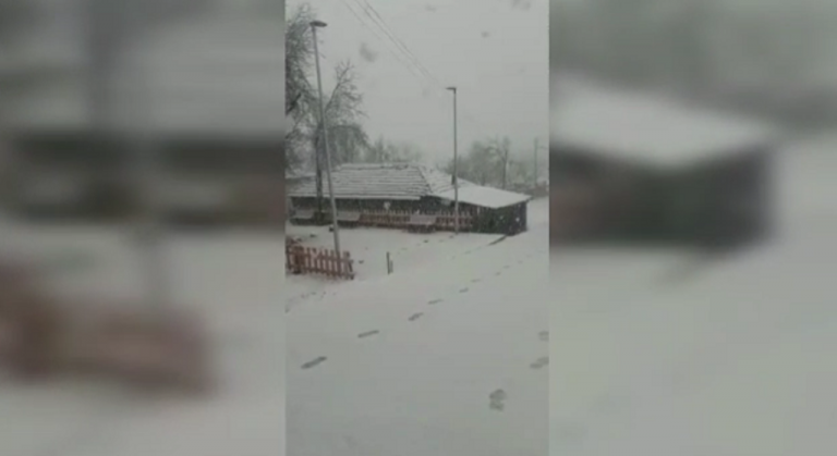 Reshjet e borës mbulojnë Fushë Studen në Librazhd