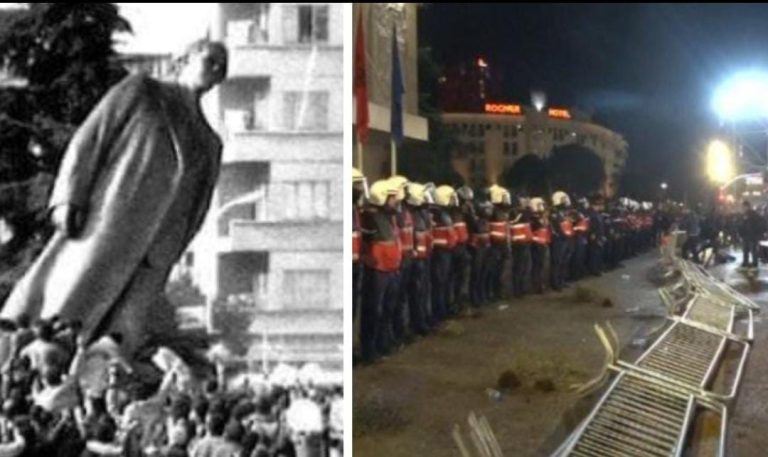 Mes rrëzimit të Enver Hoxhës dhe gardhit të hekurishteve të Ramës.