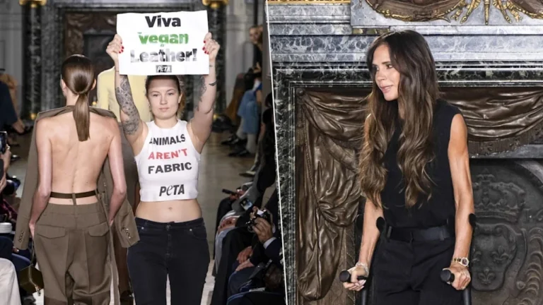 Java e Modës në Paris/ Aktivistët për kafshët “shkatërrojnë” shfaqjen e Victoria Beckham! Si e menaxhoi artistja situatën