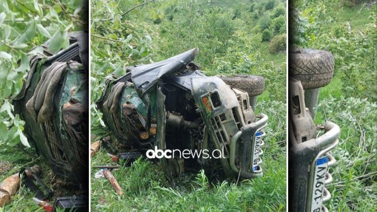 Aksident në aksin Korçë-Dardhë/ Del nga rruga makina, detajet e para
