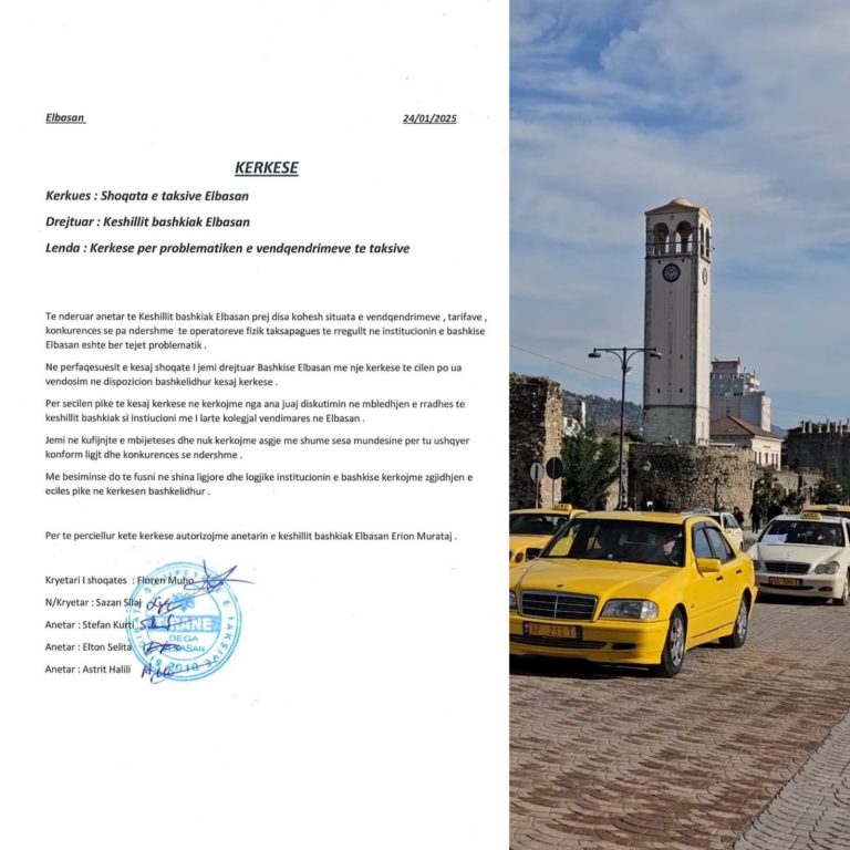 TAKSISTËT NË ELBASAN NË PROTESTË, BASHKIA I MBYLL DERËN. ATA I DREJTOHEN ANTARIT TË KËSHILLIT BASHKIAK