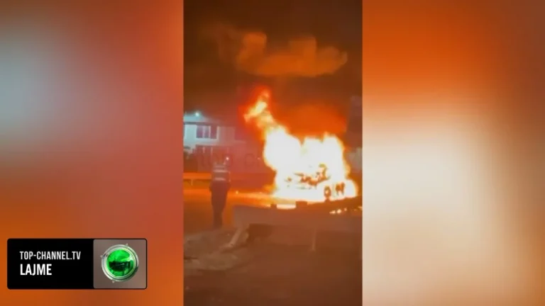 Momenti i shpërthimit të makinës, brenda ishin 4 të rinjtë