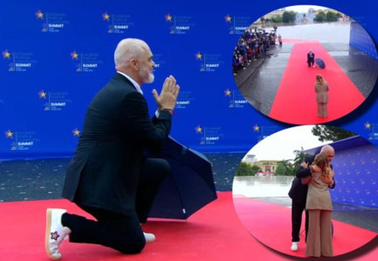 Meloni zbret në tapetin e kuq, Rama i bie në gjunjë: Edi të lutem, stop!