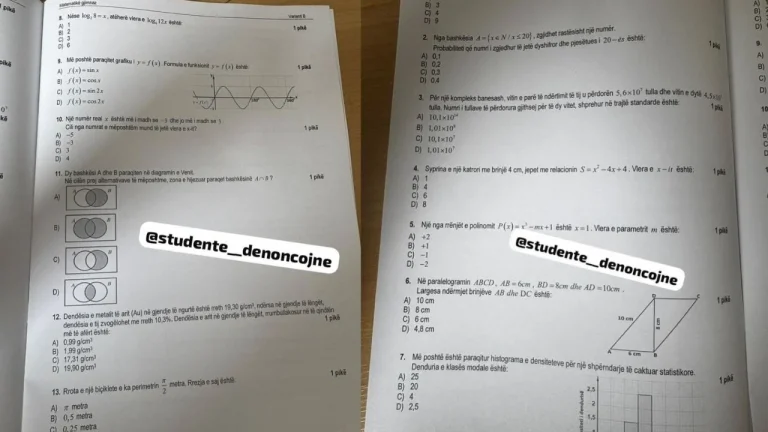 Matura Shtetërore/ As 30 minuta nga nisja e provimit, dalin tezat e matematikës