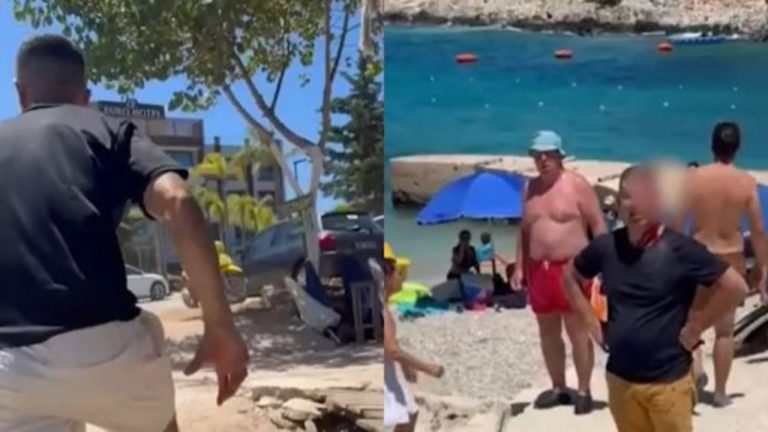 Dy biznesmenët përleshen në mes të pushuesve në Ksamil, shkak vendosja e çadrave të plazhit