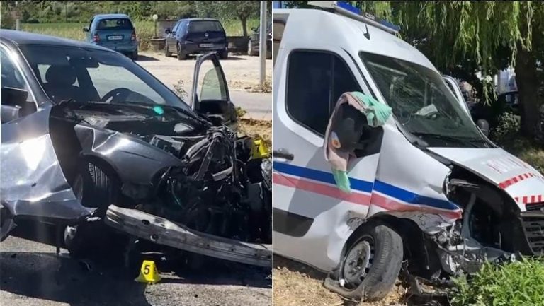 Aksident në Urën e Kardhiqit/ BMW i pret rrugën autoambulancës, plagosen 3 persona, mes tyre dhe pacienti!