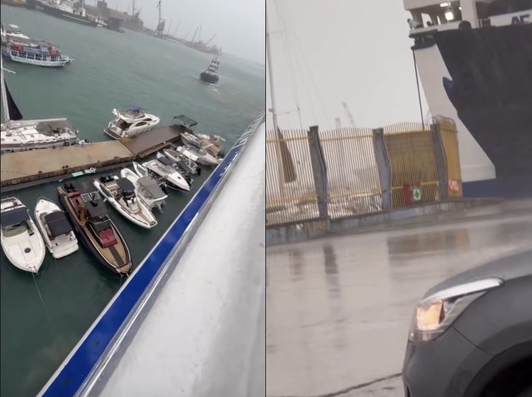 Trageti në Durrës këput litarët nga stuhia, hekurat bien mbi anijet e tjera