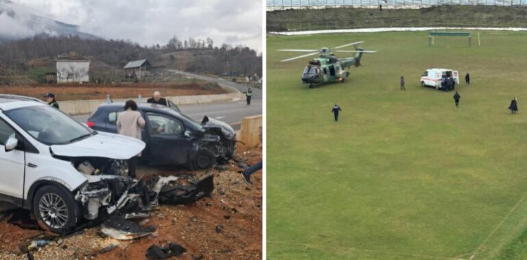Aksidenti i rëndë në afërsi të Dibrës! Çifti i bashkëshortëve transportohet me helikopter drejt Tiranës