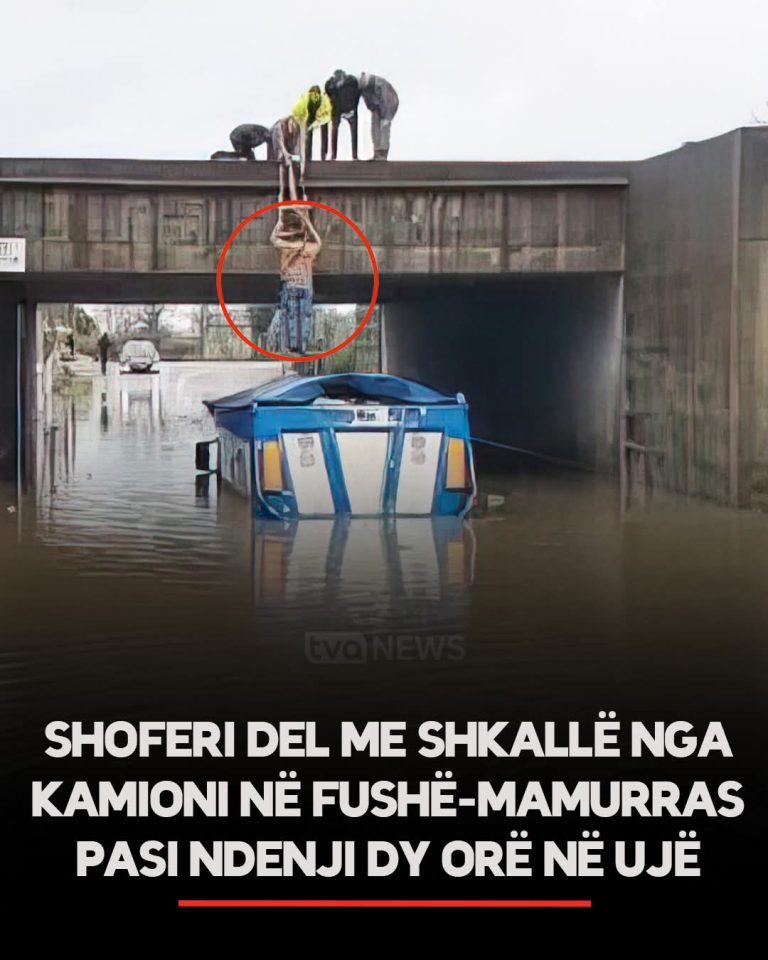 Shoferi del me shkallë nga kamioni në Fushë-Mamurras pasi ndenji dy orë në ujë