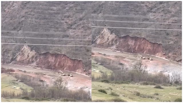 Shembja e rrugës në Librazhd u harrua, gërryerja e Shkumbinit vazhdon pa kontroll